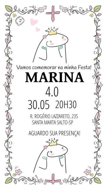 Invite Flork Floral Bentô editable and customizable