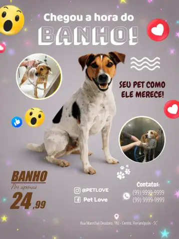 Convite Folleto Para Pet Shop Azul para promociones y eventos en tiendas de mascotas. – tema más buscados (moderno, colorido, divertido, minimalista, animales, juvenil)