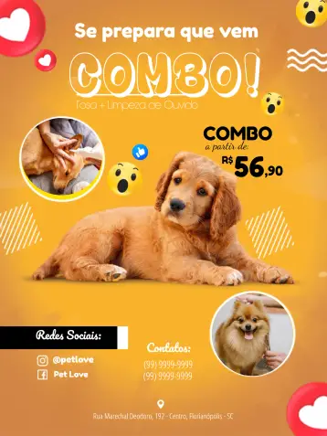 Invitación Folleto Para Pet Shop Emojis editable y personalizable