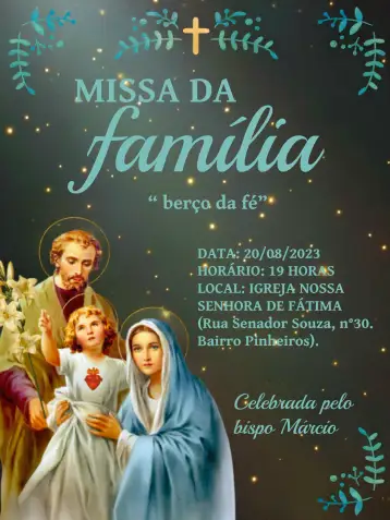 Convite Folleto Para Misa Digital Iglesia para bautizo de niños y celebraciones religiosas. – tema bautismo (católico, azul, blanco, minimalista, moderno)