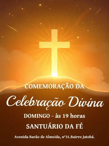 Convite Folheto Para Santa Missa Igreja Digital editável e personalizável