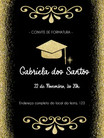 Convite Formatura Quepe editável e personalizável