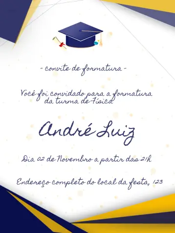 Invite Male Graduation editable and customizable