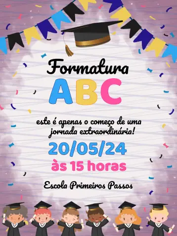 Invite Preschool Graduation Abc Pre editable and customizable