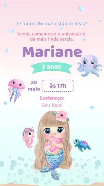 Invite Under the Sea Turtle editable and customizable