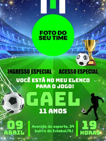 Invite Soccer With Coat Of Arms Photo editable and customizable