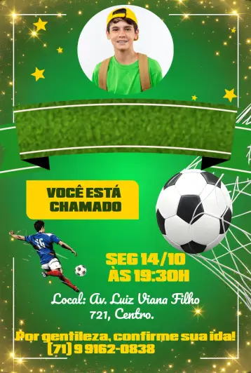 Invite Soccer With Chapecoense Photo editable and customizable