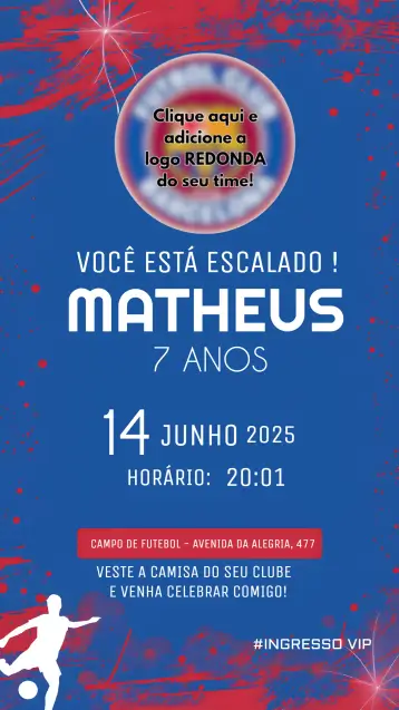 Invitación Fútbol Fcb editable y personalizable