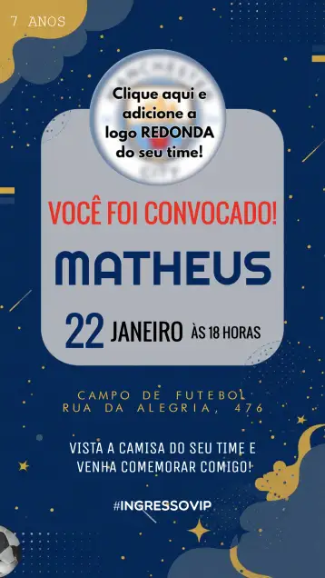 Convite Manchester Soccer para children's birthday – tema kids' birthday party (football, colorful, modern, sporty, fun, themed)