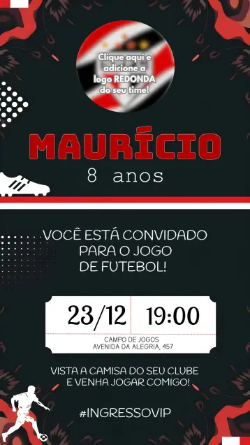 Invite São Paulo Soccer editable and customizable