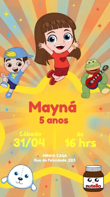 Convite Gi Luccas Neto Aventurera para cumpleaños infantil – tema más buscados (aventurero, colorido, divertido, infantil, rojo, cocodrilo)