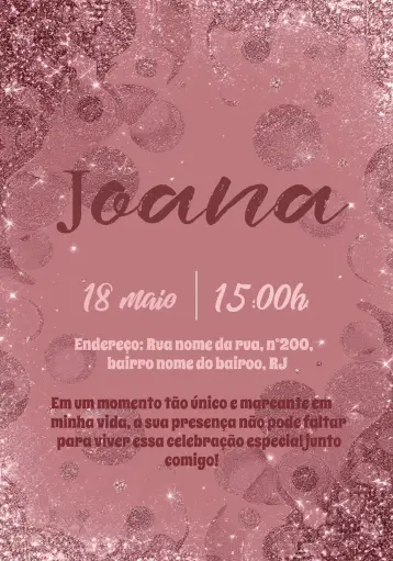 Invitación Brillo O editable y personalizable