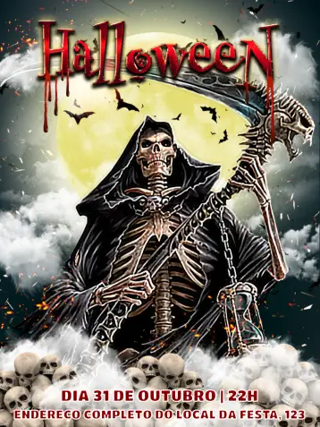 Invitación Halloween Horror editable y personalizable