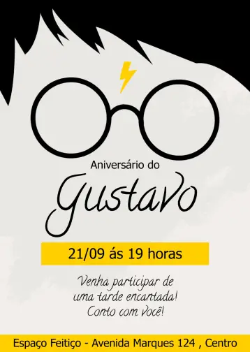 Invitación Harry Potter Hogwarts editable y personalizable