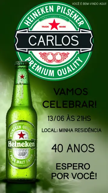 Invite Heineken Pub editable and customizable