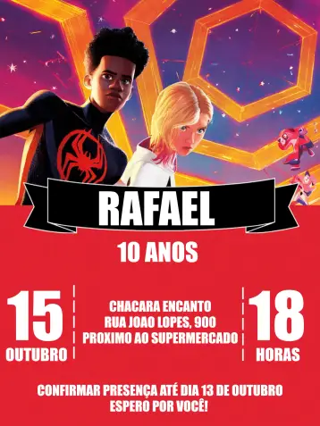 Invite Spider-Man: Through The Digital Spider-Verse editable and customizable