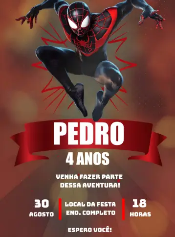 Invite Red Spider-Man editable and customizable