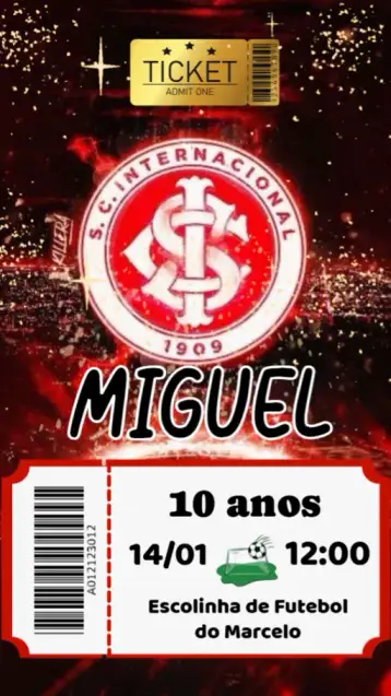 Convite Internacional para aniversário temático com paixão pelo futebol. – tema aniversário (cores vibrantes, estilo moderno, elementos gráficos de futebol, design temático, inspirado em seleções, toque internacional)