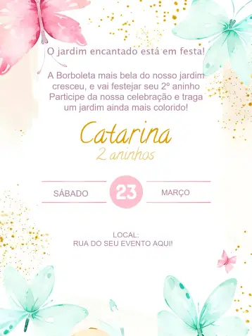 Invite Butterfly Candy Garden editable and customizable