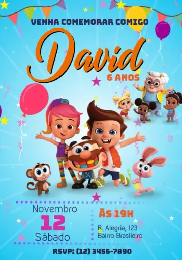 Convite João Comilão Infantil editável e personalizável