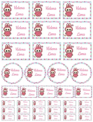 Convite Labubu editável e personalizável