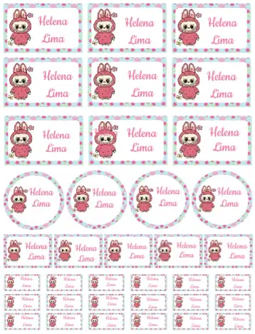 Convite Labubu editável e personalizável