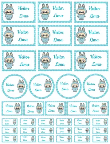 Convite Labubu editável e personalizável