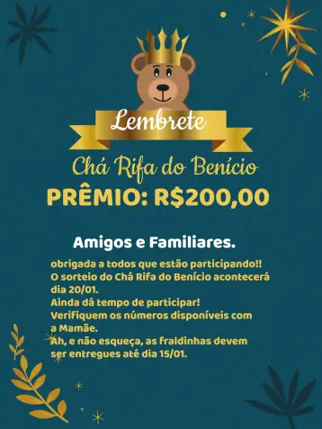 Invite Lembrete Of Tea Raffle Little Prince Royalty editable and customizable