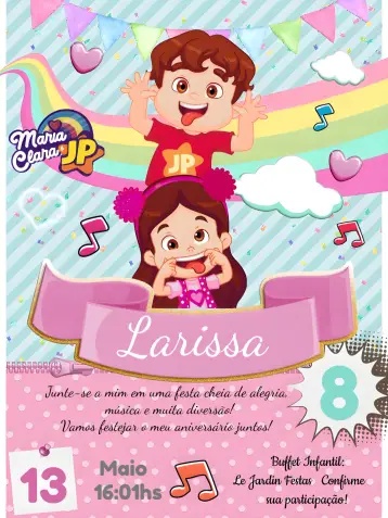 Invitación Maria Clara Y Jp editable y personalizable