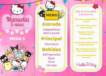 Invite Menu Triangle Hello Kitty Gang Triangle editable and customizable