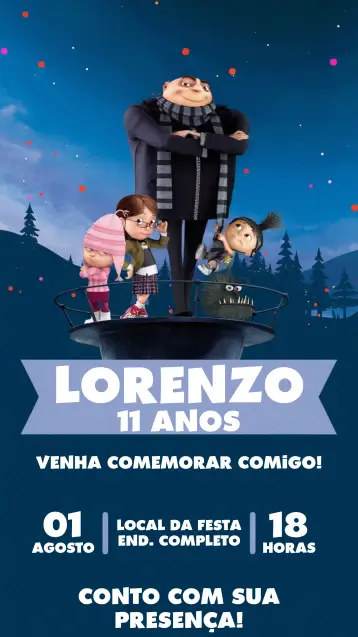 Convite Mi Villano Favorito Minions para cumpleaños infantil con temática minions. – tema más buscados (colorido, divertido, temático, animado, infantil)