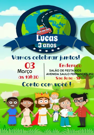 Invitación Mi Vida Es Un Viaje de Dios editable y personalizable