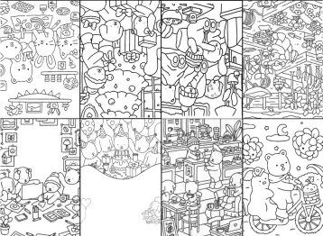 Convite Customized Bobbie Goods Mini Coloring Book para children's birthday – tema kids' birthday party (colorful, fun, childish, playful, customized)