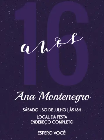 Convite Minimalista Euforia para cumpleaños adulto con temática de balada y euforia. – tema cumpleaños (minimalista, púrpura, brillante, moderno, nocturno, vibrante)