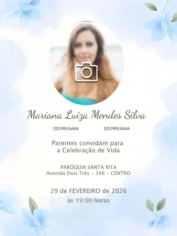 Invite Funeral Mass With White Photo editable and customizable