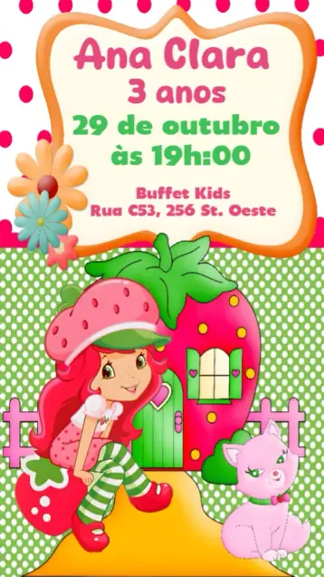 Invitación Moranguito editable y personalizable