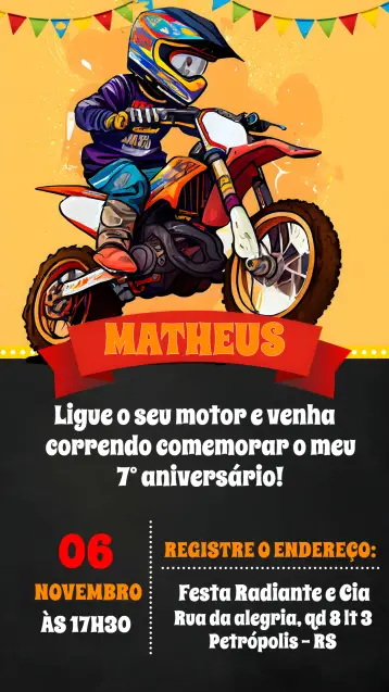 Invite Motocross Moto editable and customizable