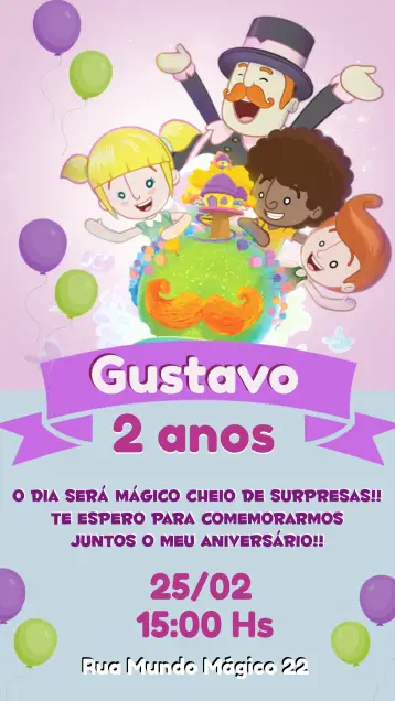 Invite Mundo Bita Easy editable and customizable