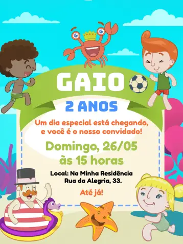 Invite Mundo Bita Underwater Children's World editable and customizable