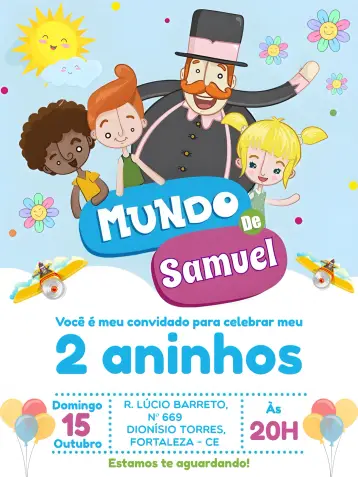 Invitación Mundo Bita Logo editable y personalizable