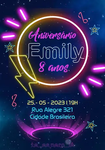 Invite Colorful Neon editable and customizable