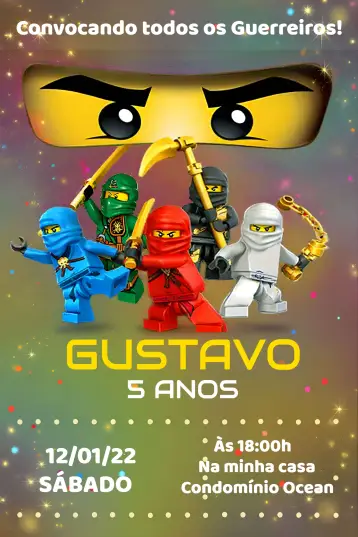 Invite Black Ninjago editable and customizable