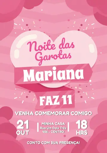 Invite Girlsnight Girls Night editable and customizable