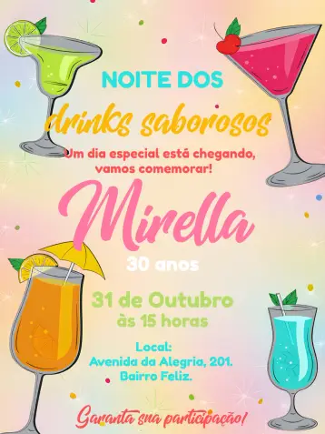 Invite Girls' Night Out Good Drinks editable and customizable