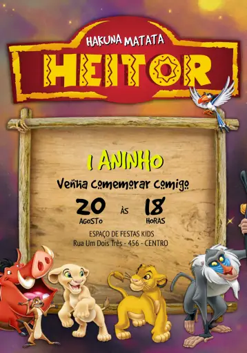 Invite The Green Lion King editable and customizable