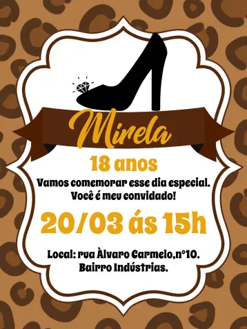 Invite Oncinha Onça editable and customizable