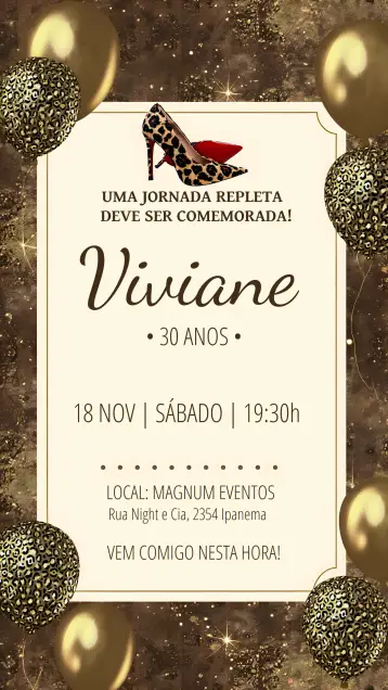 Invite Oncinha Salto editable and customizable