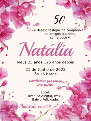 Invite Orchid 50 editable and customizable