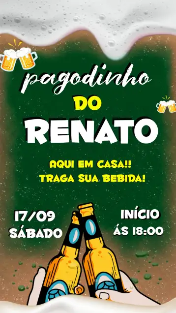 Convite Pagode Tardezinha para bridal shower full of fun and joy. – tema bridal shower (vibrant, festive, tropical, modern, relaxed)