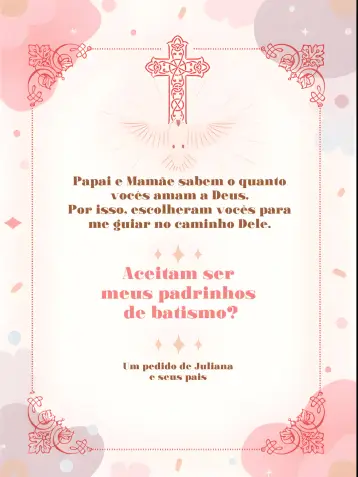 Invitación Para Padrinos De Bautismo Marrón editable y personalizable